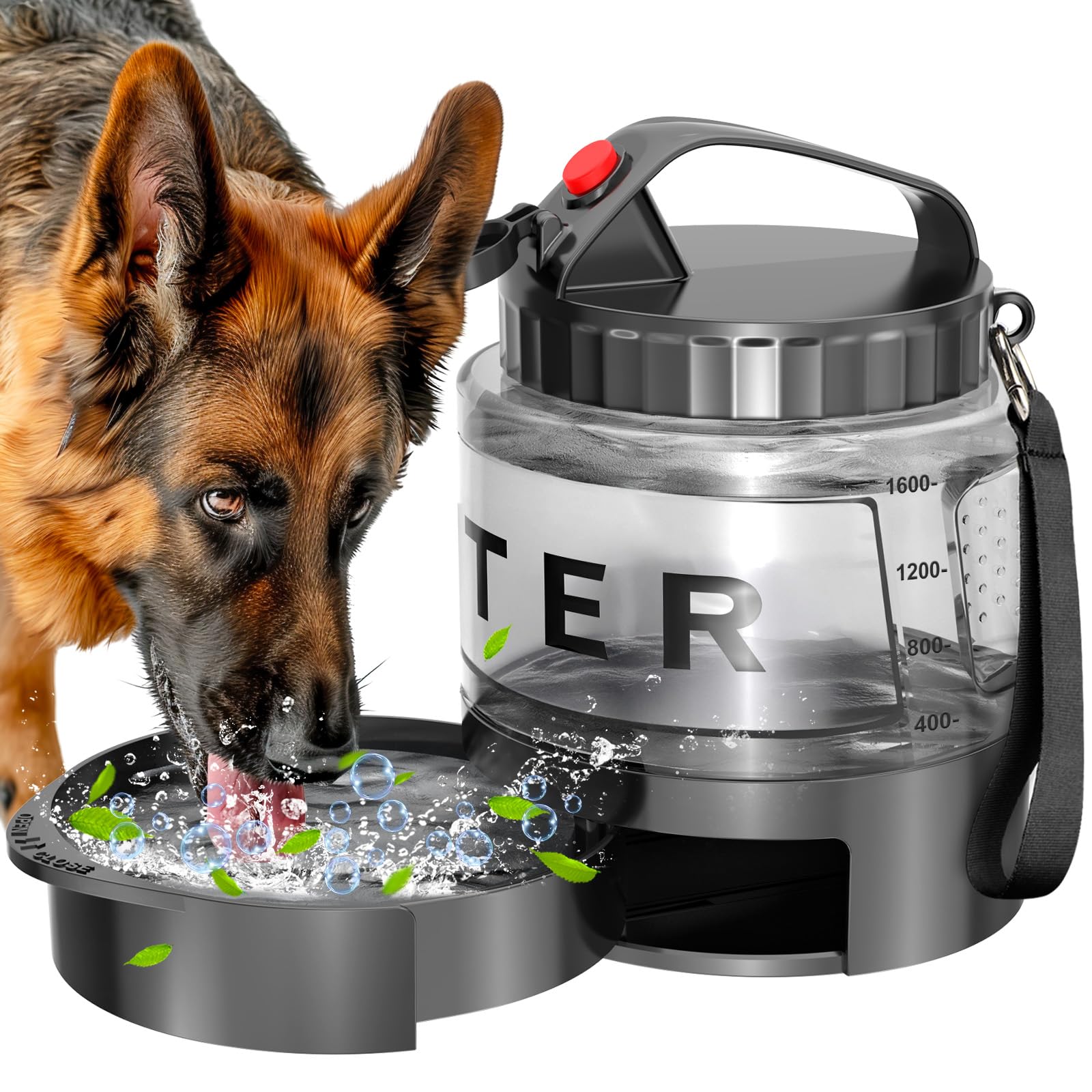 Pet Supplies : Dog Water Bottle Travel Bowl - 56oz Large Portable